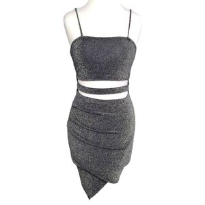Black Metallic Mini Dress Size Medium